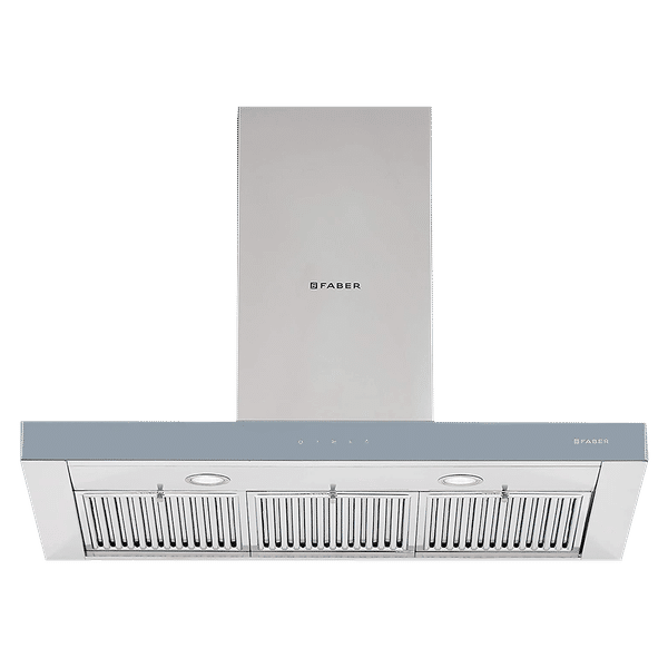 FABER Stilus 3D 90cm 1095m3/hr Ducted Wall Mounted Chimney with Baffle Filter (Silver)_1