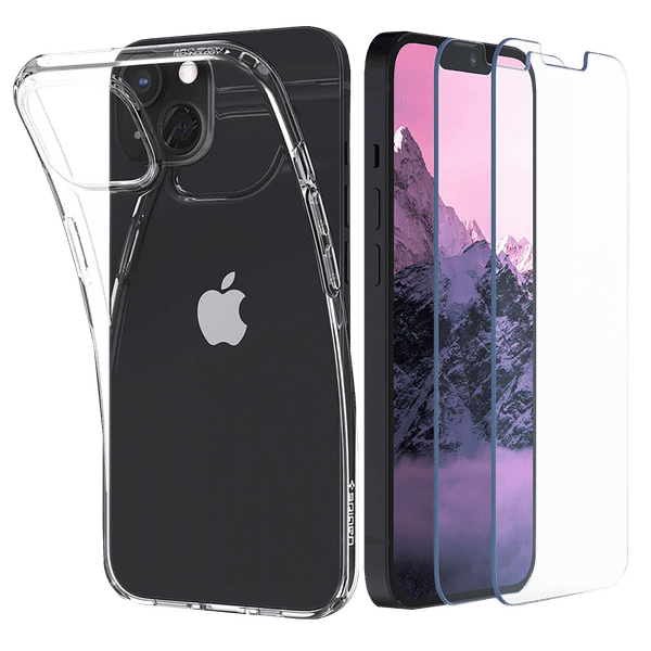 spigen Crystal Pack TPU Back Cover for Apple iPhone 13 (Camera Protection, Crystal Clear)_1