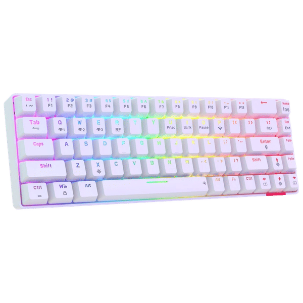 PORTRONICS Hydra 10 Rechargeable Bluetooth 5.0 and 2.4GHz Wireless Gaming Keyboard with Backlit Keys (Tactile Touch, White)_1