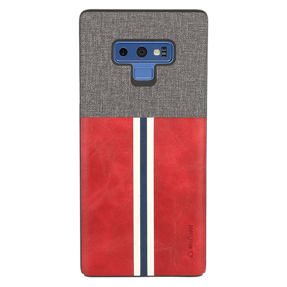 stuffcool Eto Sport PU Leather Back Cover for Samsung Galaxy Note 9 (Camera Protection, Red and Grey)