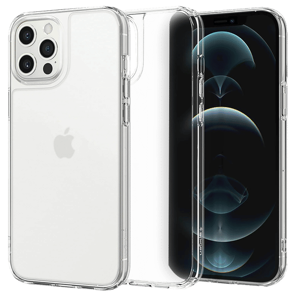 spigen Quartz Hybrid Glass, Tempered Glass & TPU Back Case For iPhone 12 Pro Max (Slim & Grip-Friendly, ACS02600, Matte Clear)_1