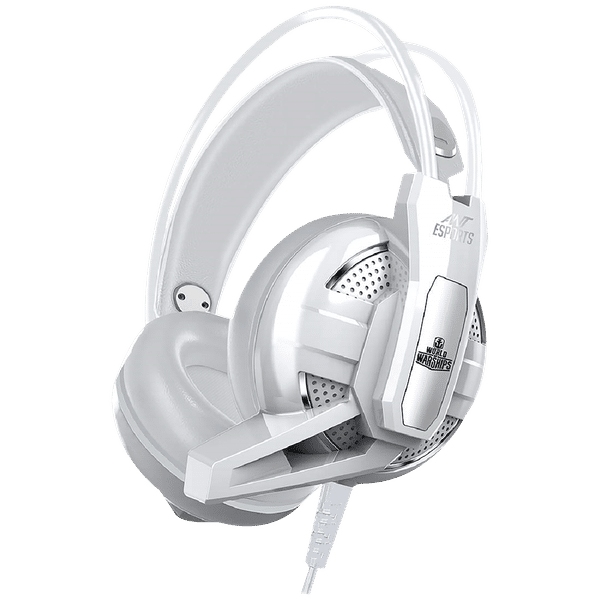ANT ESPORTS H520W Wired Gaming Headset with Noise Isolation (Deep Bass Technology, Over Ear, White)_1