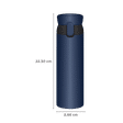 LocknLock Wannabe 450 ml Cylindrical Stainless Steel Water Bottle (Leak proof, LHC3240NVY, Blue)_2