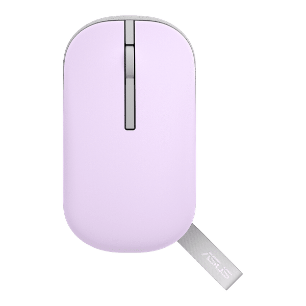 ASUS Marshmallow MD100 Bluetooth 5.0 Wireless Optical Mouse with Quiet Click Buttons (1600 DPI Adjustable, Battery Saving Technology, Mist Purple)_1