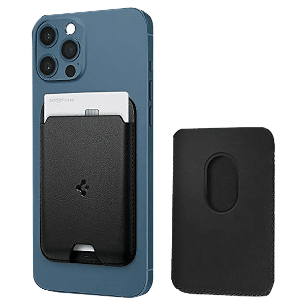 spigen Valentinus PU Leather & Magnet Card Holder For Apple iPhone 12 Series (Slim Form Factor, AMP02284, Black)_1