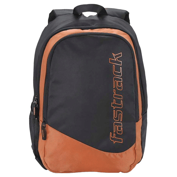 fastrack A0675NOR01 Polyester Laptop Backpack for 16 Inch Laptop (22 L, Padded Shoulder Strap, Orange)_1