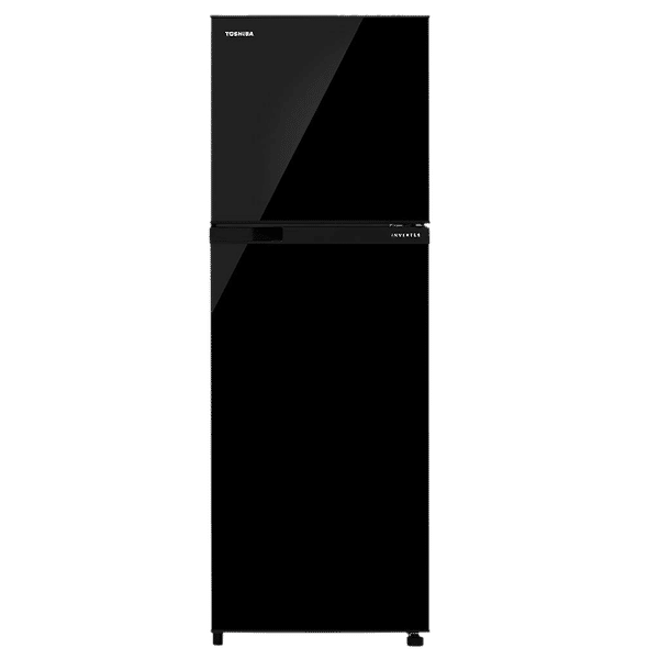TOSHIBA 252 Litres 2 Star Frost Free Double Door Refrigerator with AG+ Bio Deodorizer (GR-RT302WE-PMI, Black Uniglass)_1