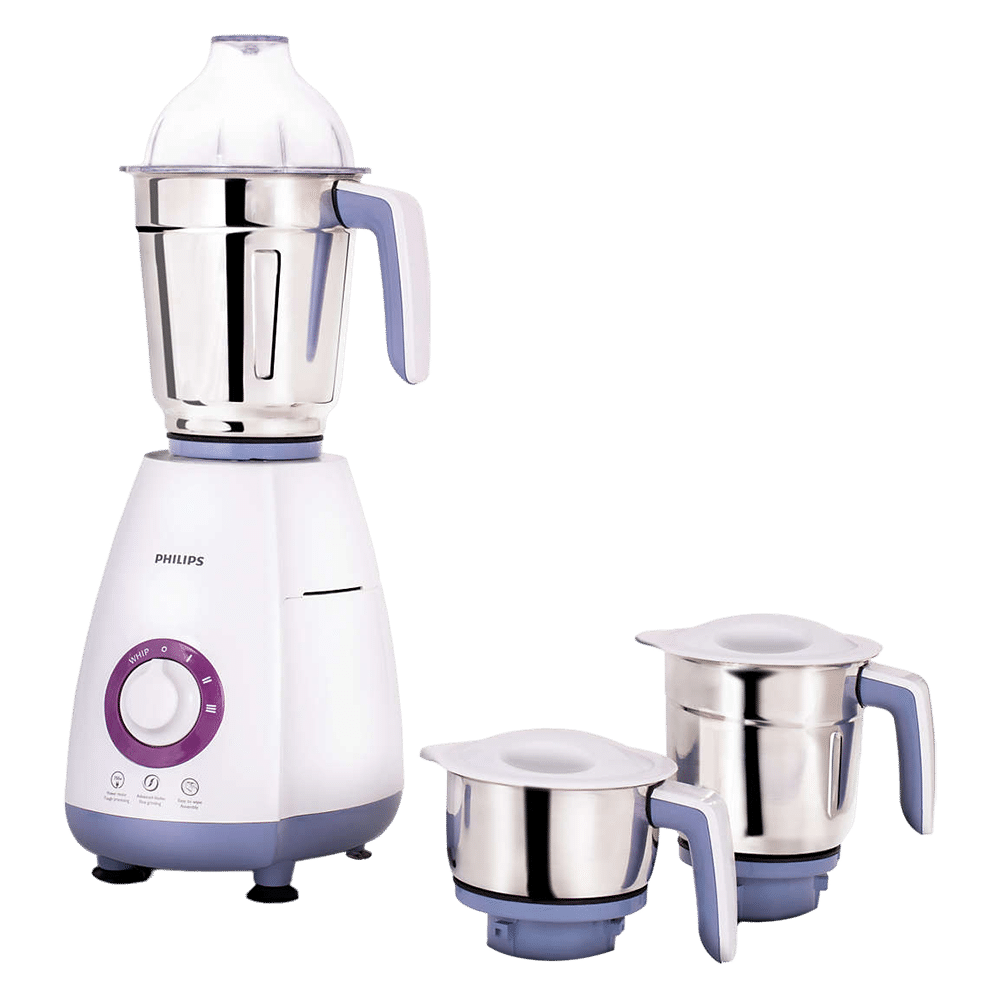 PHILIPS Viva Collection 750 Watt 3 Jars Mixer Grinder (19500 RPM, Auto Cut Off Protection, White/Blue)