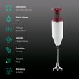 USHA Sure Blend 125 Watt 2 Speed Hand Blender with 3 Attachments (Shock Proof, Red/White)_2