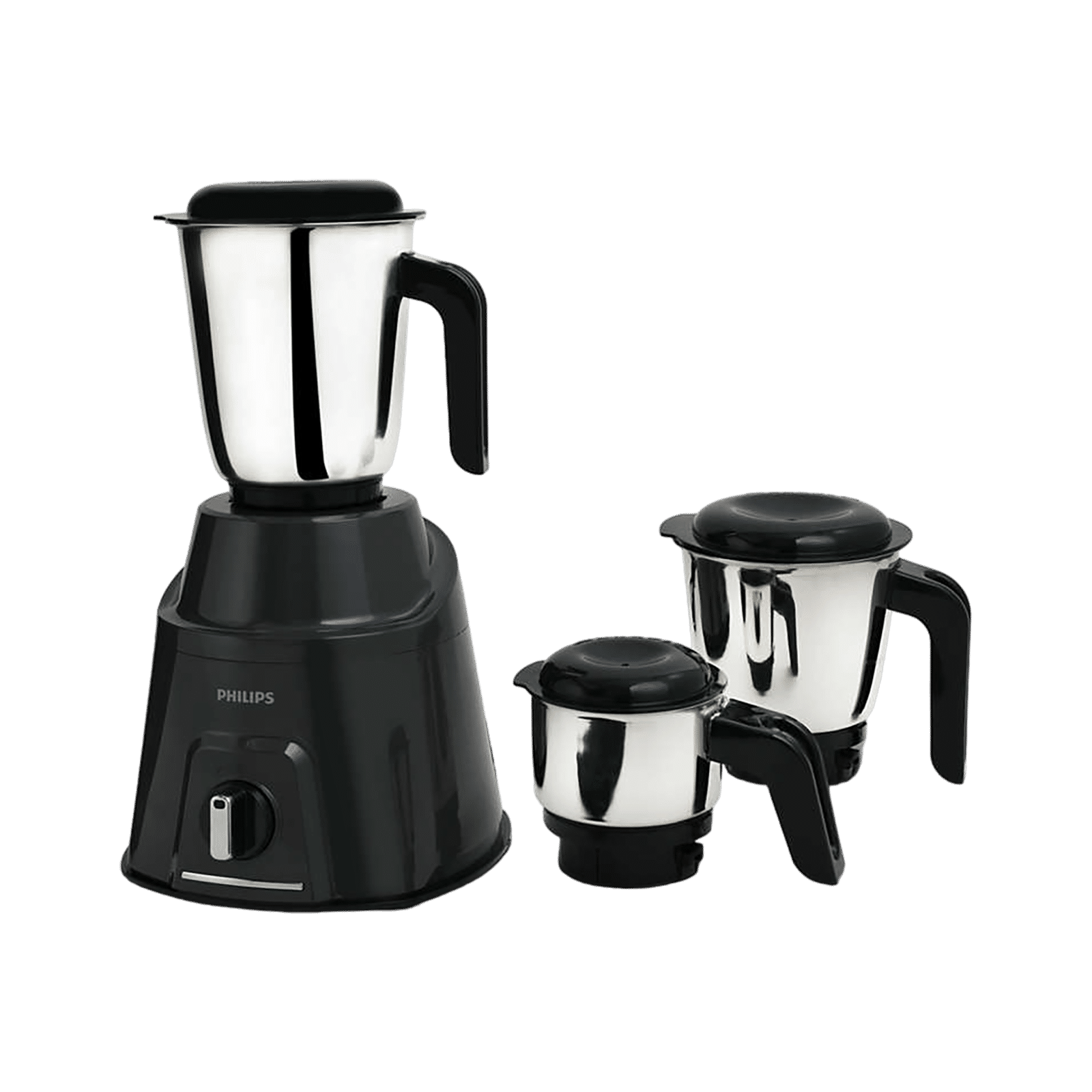 PHILIPS Viva Collection 750 Watt 3 Jars Mixer Grinder (19000 RPM, Hands-free Operation, Cashmere Grey/Bold Black)