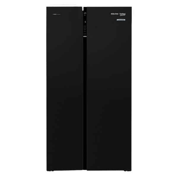 VOLTAS beko 640 Litres Frost Free Side by Side Refrigerator with Neo Frost Dual Cooling (RSB665GBRF, Glass Black)_1