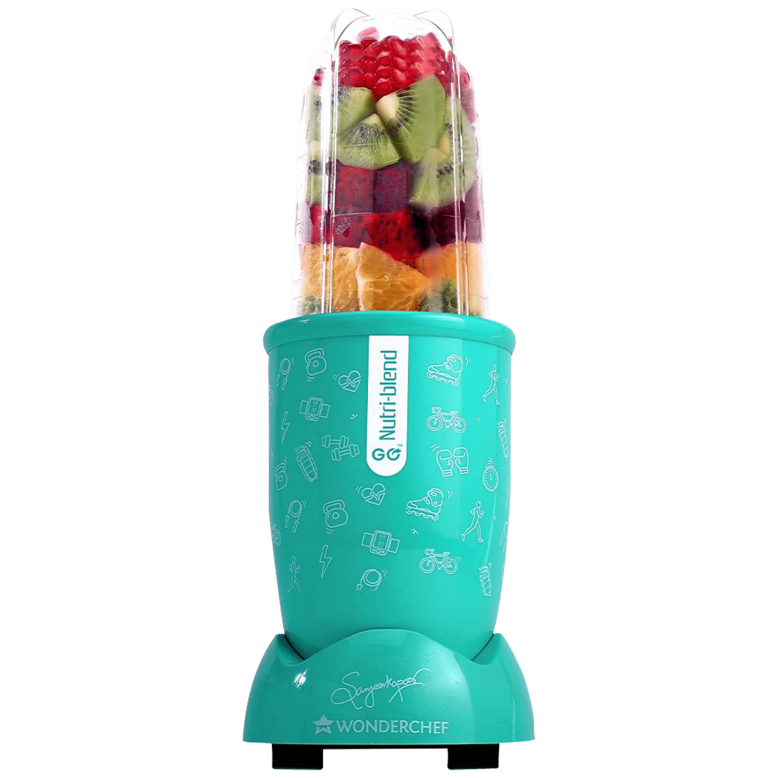 WONDERCHEF Nutri-Blend Go 400 Watt 1 Jar Mixer Grinder Blender (22000 RPM, Leakproof Design, Mint Green)