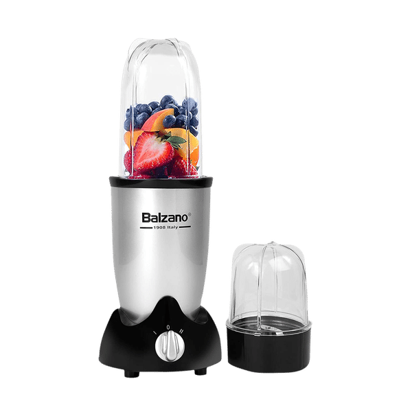 Balzano Nutri 500 Watt 2 Jars Blender (20000 RPM, Single Knob Operation, Silver)_1
