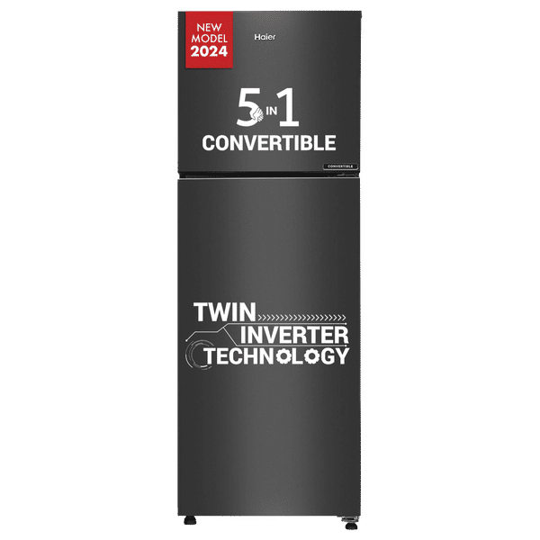 Haier 240 Litres 3 Star Frost Free Double Door Refrigerator with Twin Inverter Technology (HEF253GBP, Black)_1