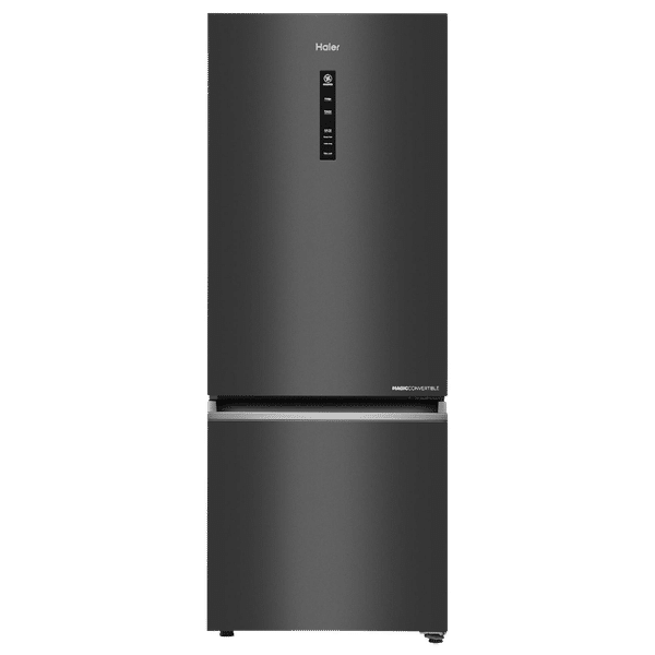 Haier 325 Litres 3 Star Frost Free Double Door Bottom Mount Convertible Refrigerator with Twin Inverter Technology (HEB333GBP, GE Black)_1