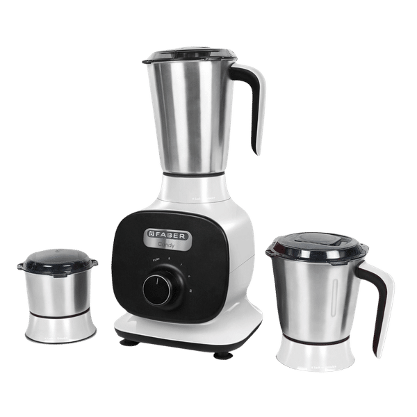 FABER Candy 1000 Watt 3 Jars Mixer Grinder (22000 RPM, 8-in-1 Functions, Black/White)_1