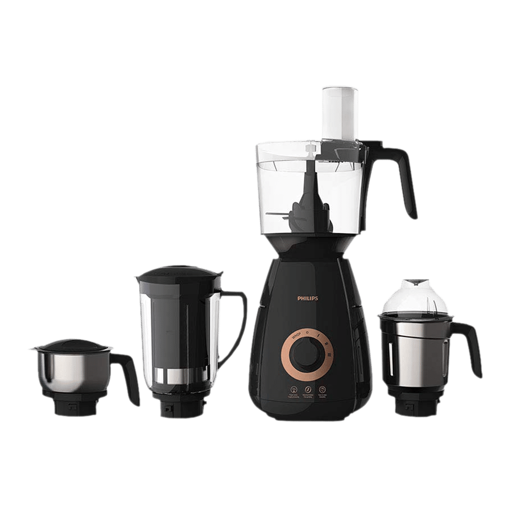 PHILIPS Avance Collection 750 Watt 4 Jars Mixer Grinder (20000 RPM, Gear Drive Technology, Black)