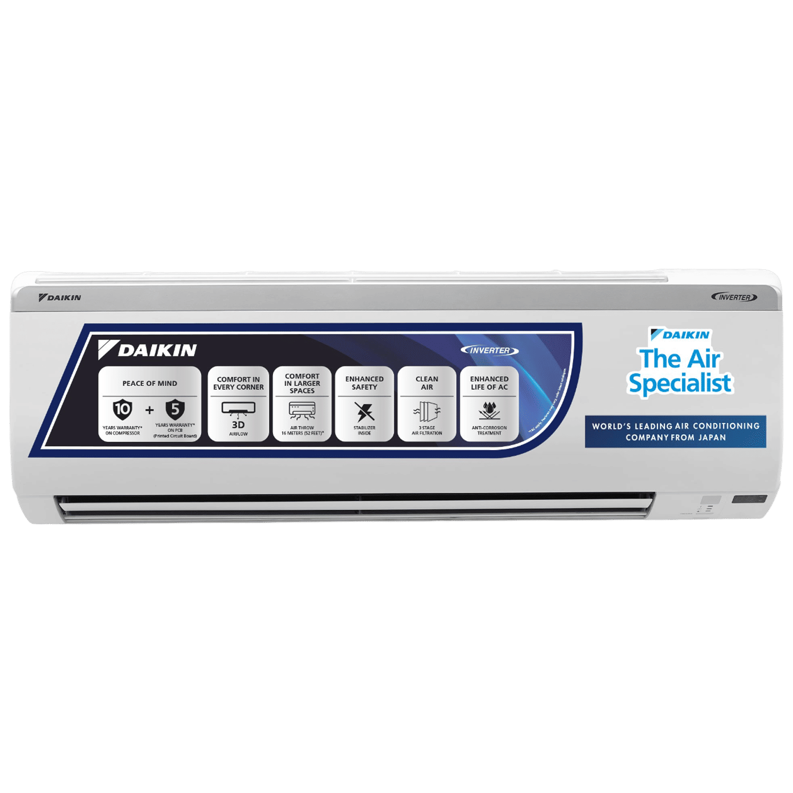 DAIKIN Standard Plus 1.5 Ton 3 Star Inverter Split AC (Copper Condenser, PM 2.5 Filter, FTKL50UV)