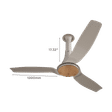 nex Dryft A90 5 Star 1200mm 3 Blade BLDC Motor Ceiling Fan with Remote (Dust Resistant, Chestnut Brown)_2