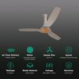 nex Dryft A90 5 Star 1200mm 3 Blade BLDC Motor Ceiling Fan with Remote (Dust Resistant, Chestnut Brown)_3