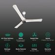 atomberg Renesa Smart+ 5 Star 1200mm 3 Blade BLDC Motor Smart Ceiling Fan with Remote (Alexa & Google Assistant, Pearl White)_3