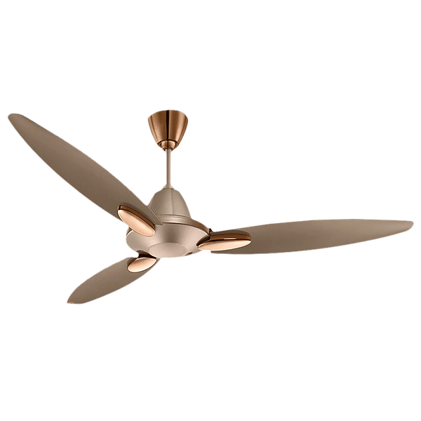 USHA Bloom Daffodil 1 Star 1250mm 3 Blade Electroplated Finish Ceiling Fan (Dust Resistant, Golden & Brown)_1