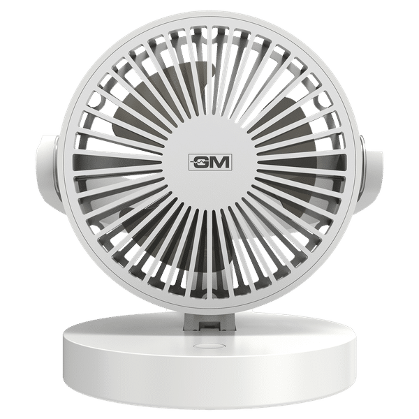 GM Handy Air 150mm 3 Blade Rechargeable Personal Fan with 2000 mAh Battery (5 Hr Non Stop Operation, White)_1