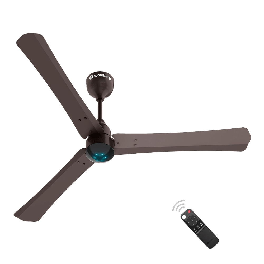 atomberg Renesa Plus 5 Star 1200mm 3 Blade BLDC Motor Ceiling Fan with Remote (LED Indicator, Earth Brown)