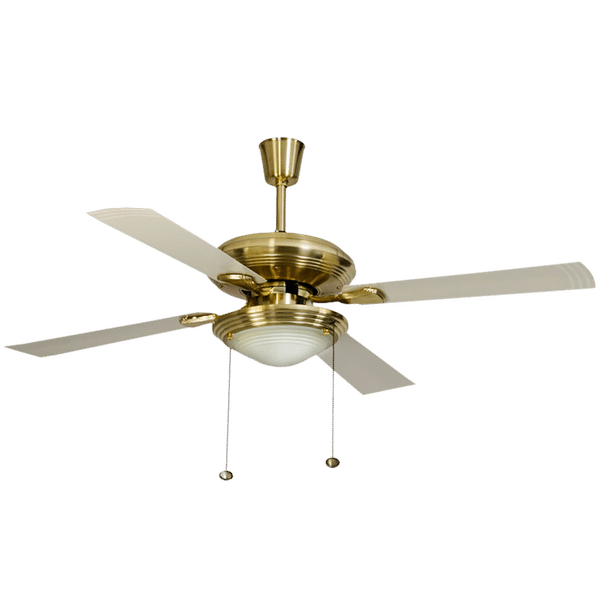 USHA Fontana One 1270mm 4 Blade Electroplated Motor Ceiling Fan (Decorative Lights, Gold Ivory)_1