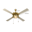USHA Fontana One 1270mm 4 Blade Electroplated Motor Ceiling Fan (Decorative Lights, Gold Ivory)_2