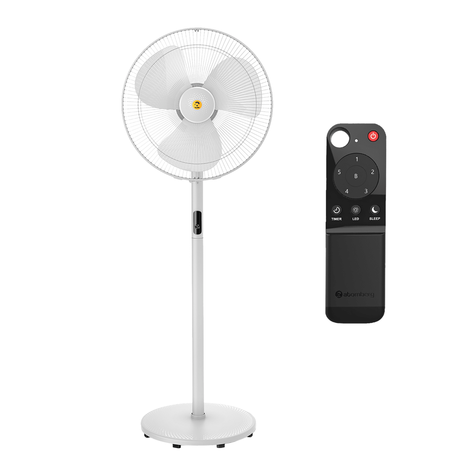 atomberg Renesa 400mm 3 Blade BLDC Motor Pedestal Fan with Remote (Oscillation Function, White)