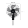 USHA Pentacool 400mm 5 Blade Copper Motor Wall Mounted Fan (Thermal Overload Protector, Black)_2