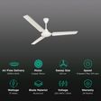 Crompton Surebreeze Hill Briz 1 Star 1200mm 3 Blade Copper Motor Ceiling Fan (Inverter Technology, Opal White)_3