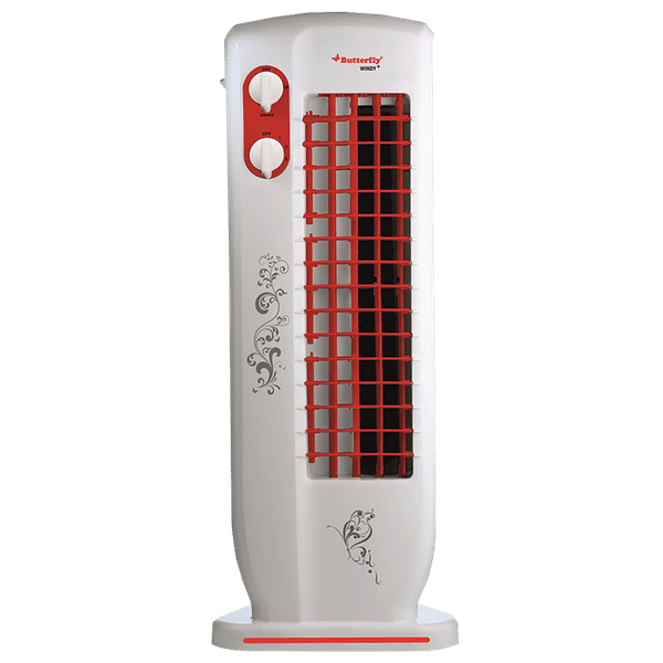 Butterfly Windy Plus Bladeless 25 ft Air Throw 2250 m3/hr Air Delivery Tower Fan (Heavy Duty Motor, Red)_1