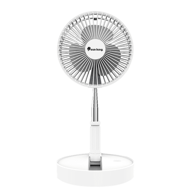 sun king 203.2mm 3 Blade Rechargeable Pedestal Fan with 7650 mAh Battery (BLDC Motor, White)_1