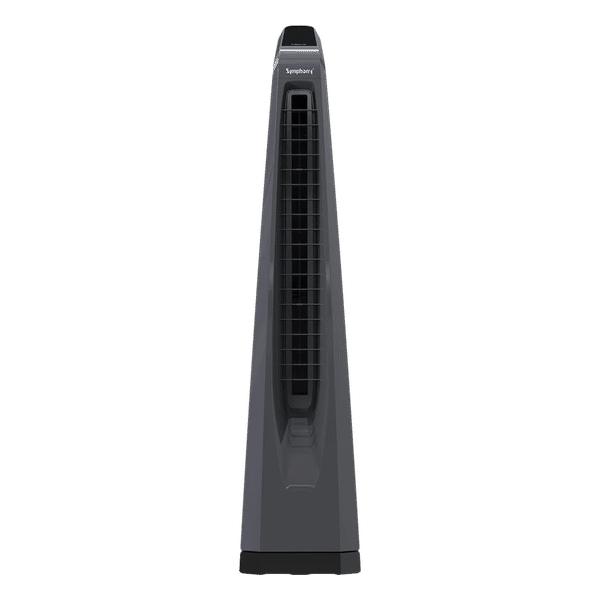 Symphony Surround-I Bladeless 25 ft Air Throw 650 m3/hr Air Delivery Tower Fan with Remote (Touchscreen Control Panel, Dark Grey)_1