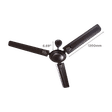 Crompton Surebreeze Super Briz Deco 1 Star 1200mm 3 Blade Copper Motor Ceiling Fan (Rust Proof, Smoked Brown)_2
