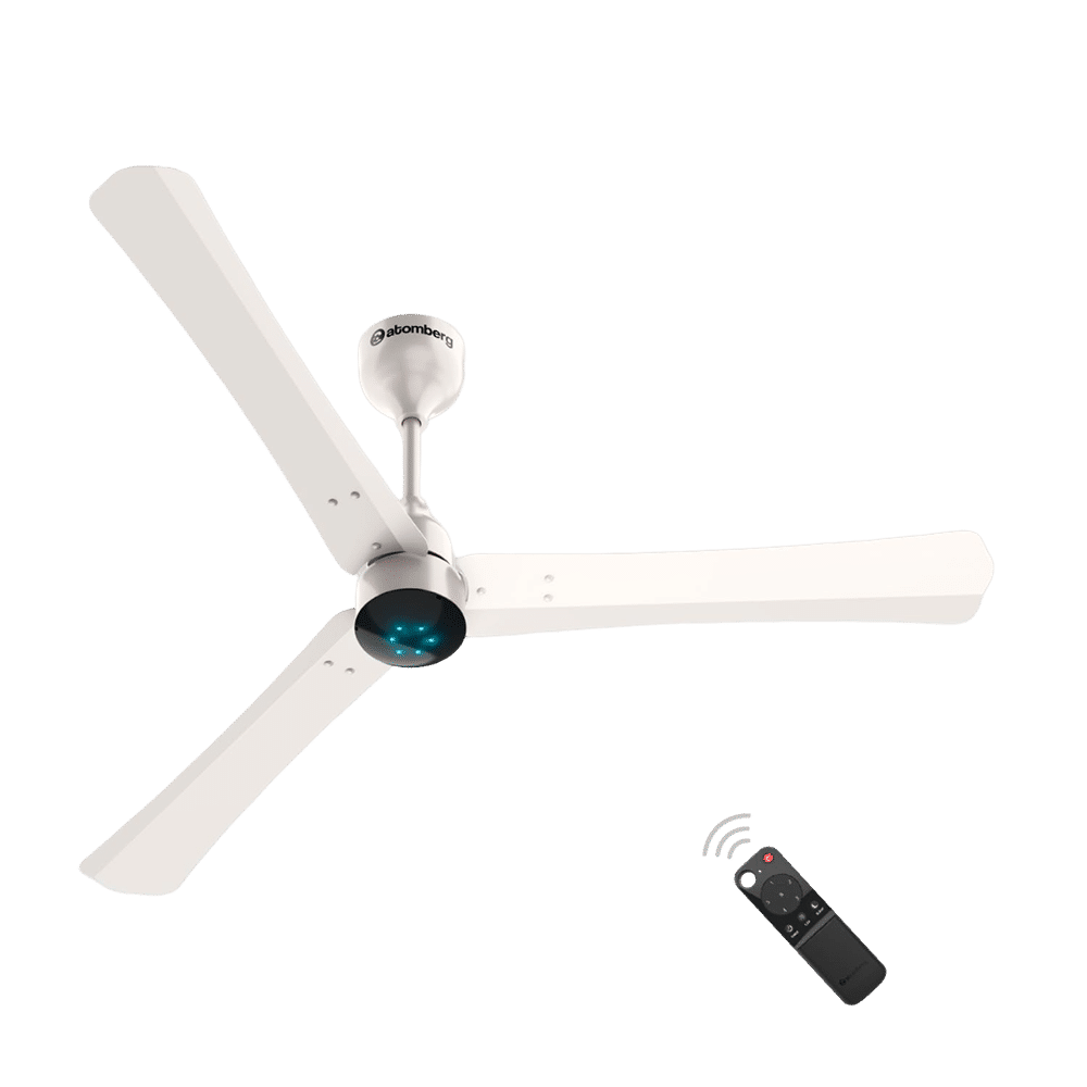 atomberg Renesa Plus 5 Star 1200mm 3 Blade BLDC Motor Ceiling Fan with Remote (LED Indicator, Pearl White)