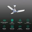 USHA Lambda 5 Star 1200mm 3 Blade BLDC Motor Ceiling Fan with Remote (Dust & Oil Resistant, White)_3
