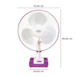 POLAR Annexer 400mm 3 Blade Thermal Overload Protector Table Fan (Silent Operation, White & Mauve)_2