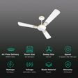 HAVELLS Enticer Art ES 2 Star 1200mm 3 Blade High Speed Ceiling Fan (Dust Resistant, Pearl White)_3