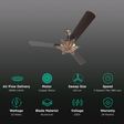 BAJAJ Floweret EE 1 Star 1200mm 3 Blade Anti Bacterial Ceiling Fan (Easy to Clean, Chocolate Brown)_3
