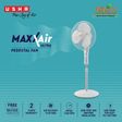 USHA Maxx Air Ultra 400mm 3 Blade Copper Motor Pedestal Fan (Sturdy Blades, White)_3