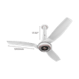 nex Dryft A95 5 Star 1200mm 3 Blade BLDC Motor Smart Ceiling Fan with Remote (Alexa & Google Assistant, Classic White)_2