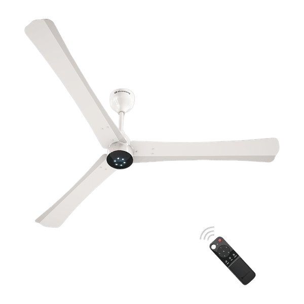 atomberg Renesa+ 5 Star 1400mm 3 Blade BLDC Motor Ceiling Fan with Remote (LED Indicator, Pearl White)_1