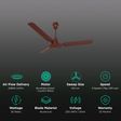 GM Excel35 5 Star 1200mm 3 Blade BLDC Motor Ceiling Fan with Remote (Energy Efficient, Matt Brown)_3