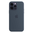 Apple Soft Silicone Back Cover for Apple iPhone 14 Pro Max (MagSafe Charging Support, Storm Blue)_1