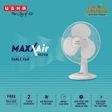 USHA Maxx Air Ultra 400mm 3 Blade Thermal Overload Protector Table Fan (Jerk Free Oscillation, White)_4