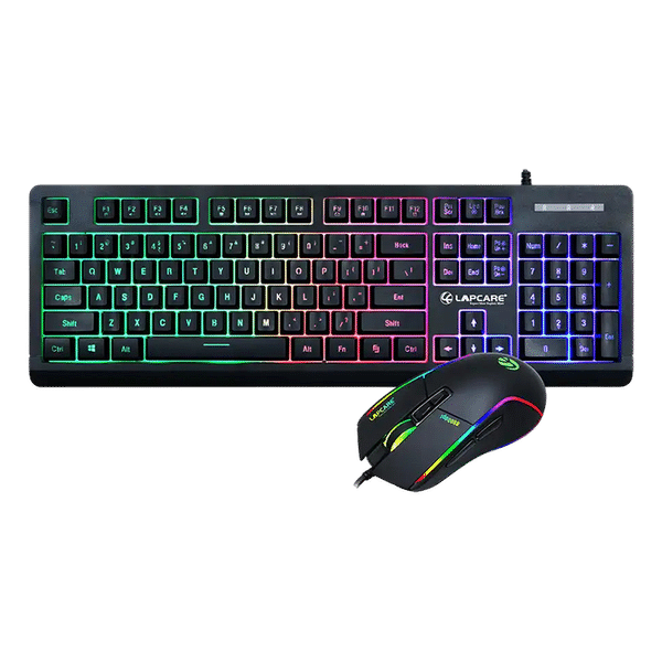 LAPCARE Champ LGC-012 Wired Gaming Keyboard and Mouse Combo (RGB Backlight, LKKBGC8018, Black)_1