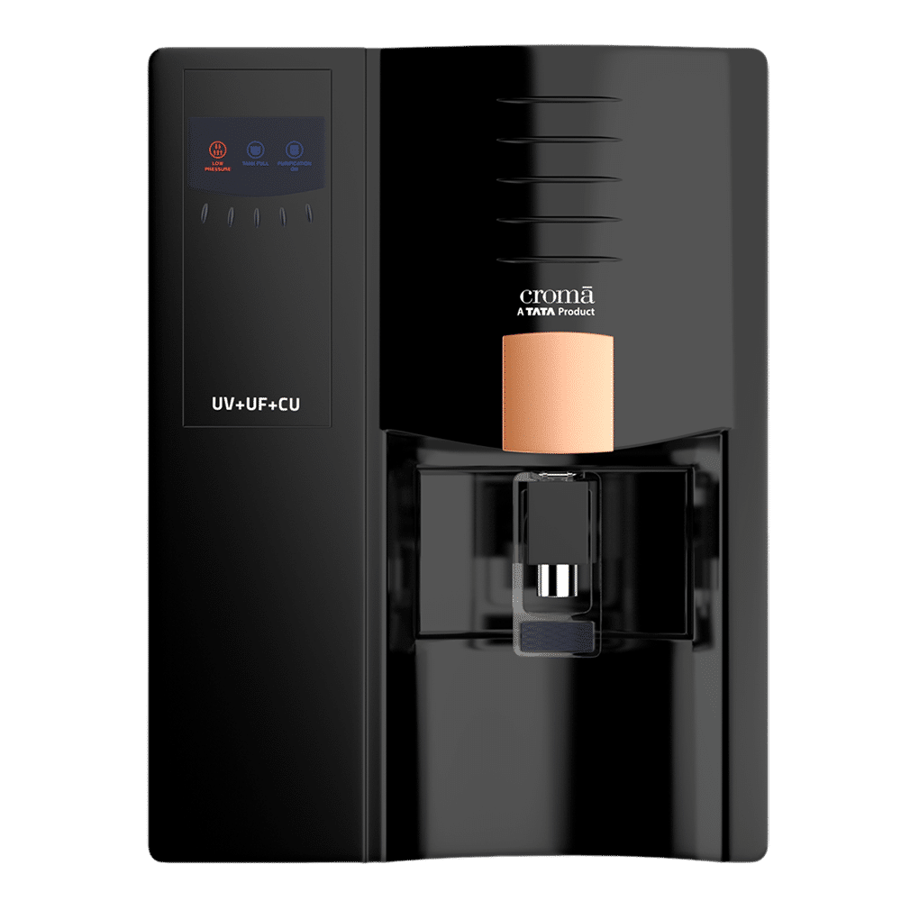 Croma CRS75UFWPA307001 7.5L UV + UF Water Purifier with Advance Copper Technology (Black)